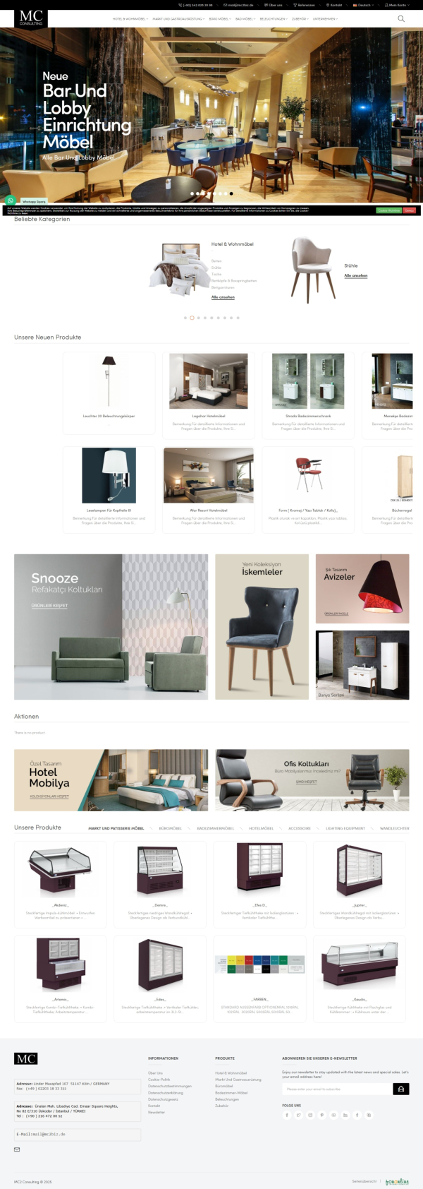 E-Ticaret Sitesi mc2biz.de Web Site Tasarımı & Yazılımı