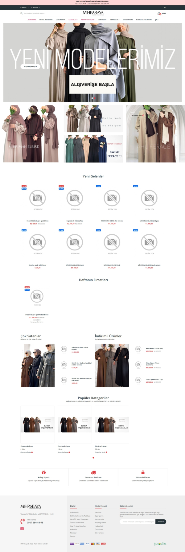 E-Ticaret Sitesi mihrabaya.com.tr Web Site Tasarımı & Yazılımı